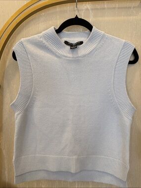 French Connection Light Blue Sleeveless Knit Shell